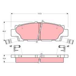 Brake Pad Set TRW GDB1257 OE Ref 04492-50010
