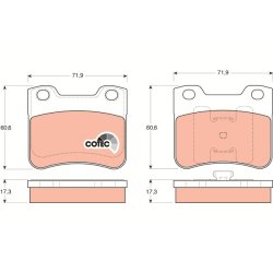 Brake Pad Set TRW GDB1279 OE Ref 1720 66