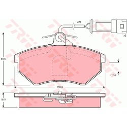 Plaquettes de frein TRW GDB1281 pour VW Corrado, référence d'origine 357698151F TRW