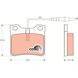 Brake Pad Set TRW GDB1289 OE Ref A 003 420 00 20