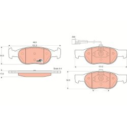 Brake Pad Set TRW GDB1291 OE Ref 9947629