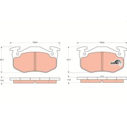 Brake Pad Set TRW GDB1305 OE Ref 1617247880