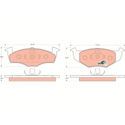Plaquettes de frein TRW GDB1306 pour SEAT, VW OE 1H0615105E