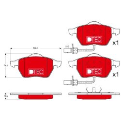 Brake Pad Set TRW GDB1307DTE OE Ref 8E0 698 151 K