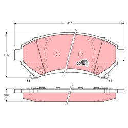 Jeu de plaquettes de frein TRW GDB1308 pour BUICK, CADILLAC, CHEVROLET, MEGA et plus encore...