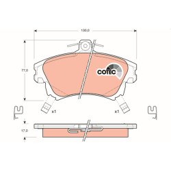 Brake Pad Set TRW GDB1313 OE Ref 4605A658
