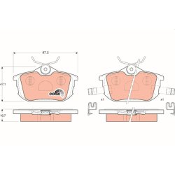 Jeu de plaquettes de frein TRW GDB1314 pour HAIMA, MITSUBISHI, PROTON, SMART et plus encore... TRW