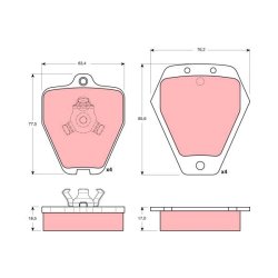 Brake Pad Set TRW GDB1323 OE Ref 8D0 698 151 K