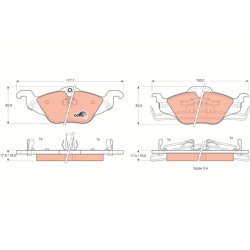 Brake Pad Set TRW GDB1351 OE Ref 1605959