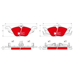Brake Pad Set TRW GDB1351DTE OE Ref 93184519