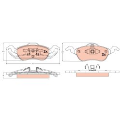 Brake Pad Set TRW GDB1358 OE Ref 1064230