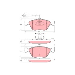 Brake Pad Set TRW GDB1362 OE Ref 77365938