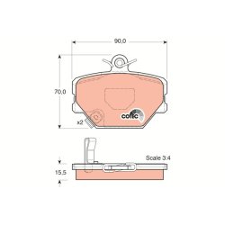 Brake Pad Set TRW GDB1365 OE Ref A 451 421 00 10