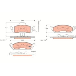 Brake Pad Set TRW GDB1378 OE Ref A 163 420 12 20
