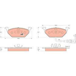 Brake Pad Set TRW GDB1386 OE Ref 1J0 698 151 D