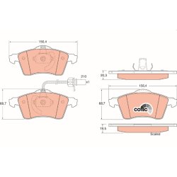 Brake Pad Set TRW GDB1391 OE Ref 7D0698151D
