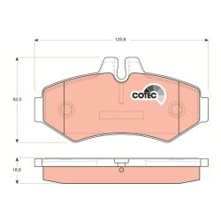 Brake Pad Set TRW GDB1399 OE Ref A 004 420 25 20
