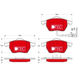 Brake Pad Set TRW GDB1403DTE OE Ref 1J0 615 105 AE