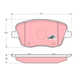 Brake Pad Set TRW GDB1414 OE Ref 6Q0 698 151 A