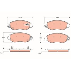 Brake Pad Set TRW GDB1424 OE Ref 04053306