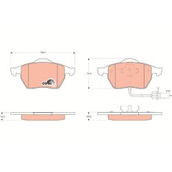 Brake Pad Set TRW GDB1440 OE Ref YM212K021AA