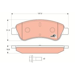 Brake Pad Set TRW GDB1463 OE Ref 4252 18