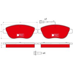 Brake Pad Set TRW GDB1483DTE OE Ref 77362195