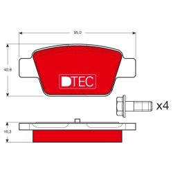 Brake Pad Set TRW GDB1485DTE OE Ref 9949280
