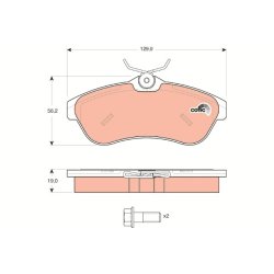 Plaquettes de frein TRW GDB1496 pour CITROËN C2, C3 OE 1611334680