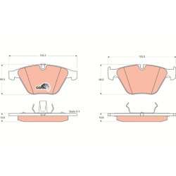 Brake Pad Set TRW GDB1498 OE Ref 34 11 6 794 920
