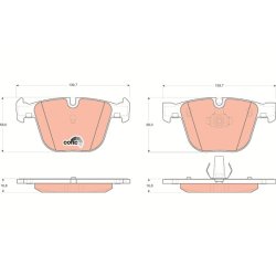 Brake Pad Set TRW GDB1502 OE Ref 2 284 296