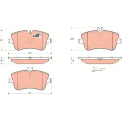 Plaquettes de frein TRW GDB1514 pour MERCEDES OE 0034206220 TRW