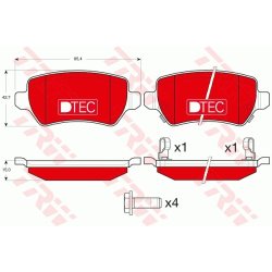 Brake Pad Set TRW GDB1515DTE OE Ref 93188727