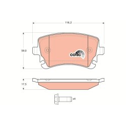Plaquettes de frein TRW GDB1516 pour AUDI, HONGQI, VW OE 4F0698451H TRW