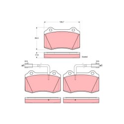 Brake Pad Set TRW GDB1519 OE Ref 9949509