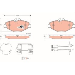 Brake Pad Set TRW GDB1542 OE Ref 0004207104