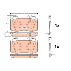 Brake Pad Set TRW GDB1543 OE Ref A004420902041