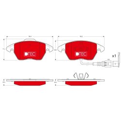 Brake Pad Set TRW GDB1550DTE OE Ref 1K0 615 106 AL