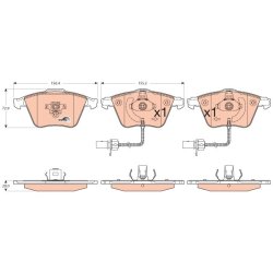 Brake Pad Set TRW GDB1554 OE Ref 4F0 698 151 A