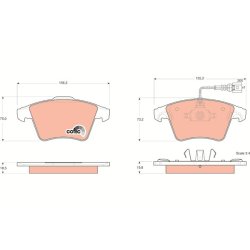 Brake Pad Set TRW GDB1555 OE Ref 7H0 698 151 F