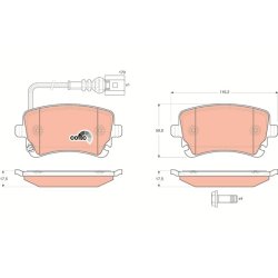 Jeu de plaquettes de frein TRW GDB1557 pour VW California, Multivan, Transporter TRW
