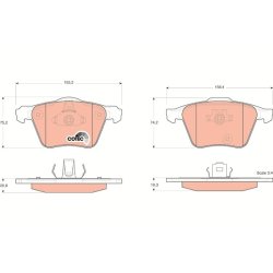 Brake Pad Set TRW GDB1565 OE Ref 30769125