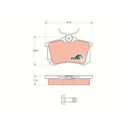 Plaquettes de frein TRW GDB1578 pour AUDI A3 OE 1K0698451A TRW