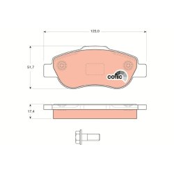 Brake Pad Set TRW GDB1589 OE Ref 77362691