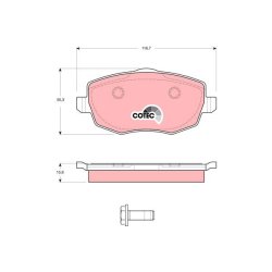 Jeu de plaquettes de frein TRW GDB1593 pour LANCIA Y, YPSILON OE 77365789 TRW