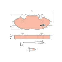 Plaquettes de frein TRW GDB1600 pour MERCEDES VIANO, VITO OE 0064204320 TRW