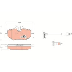Jeu de plaquettes de frein TRW GDB1601 pour MERCEDES VIANO, VITO OE A6394200100 TRW