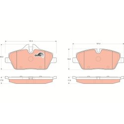 Brake Pad Set TRW GDB1611 OE Ref 6 767 144 TRW