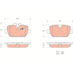 Plaquettes de frein TRW GDB1612 pour BMW, MINI 1, 3, MINI OE 34219804739 TRW