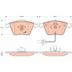Brake Pad Set TRW GDB1617 OE Ref 4E0698151F